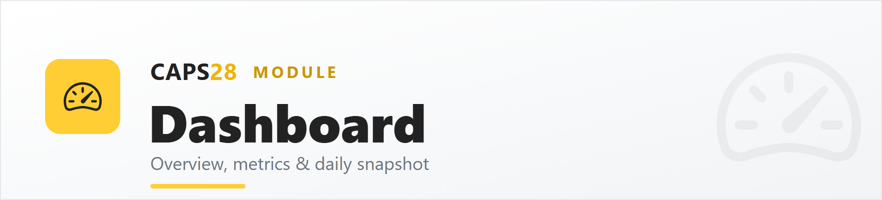 Dashboard overview