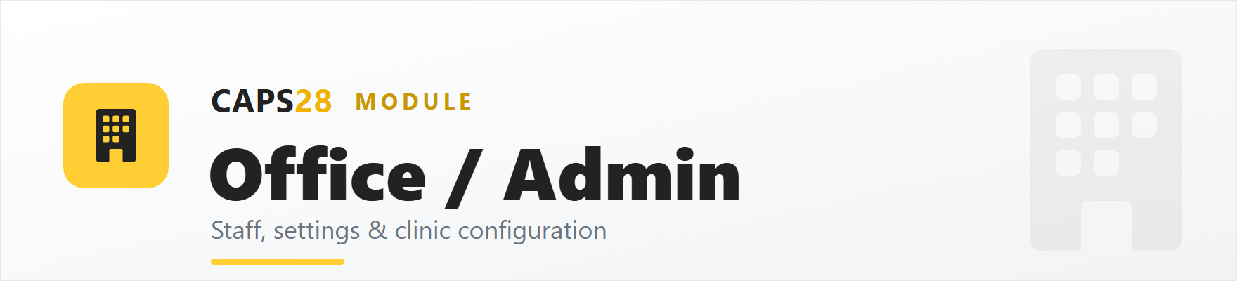 Office / Admin overview